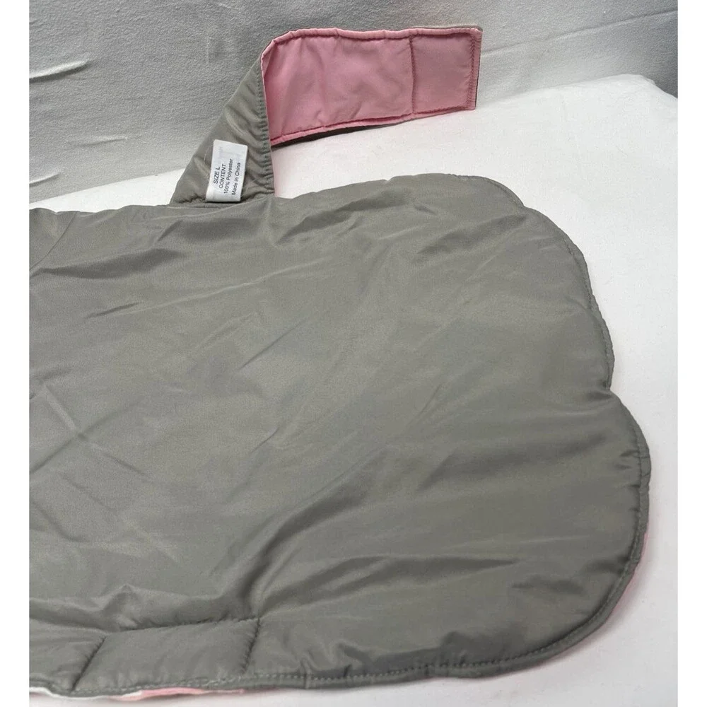 Boots & Barkley Puffer Vest Dog Size Large Pink White Gray Chevron Winter Coat